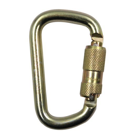 Heavy duty screw lock carabiner for fall protection and industrial safety applications